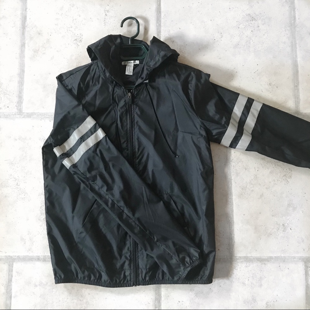 Black windbreaker